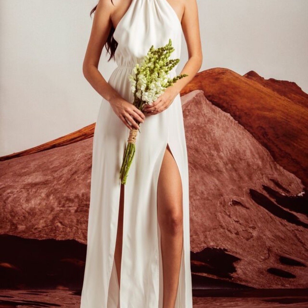 Stone Cold Fox Cream Halter Wedding Dress